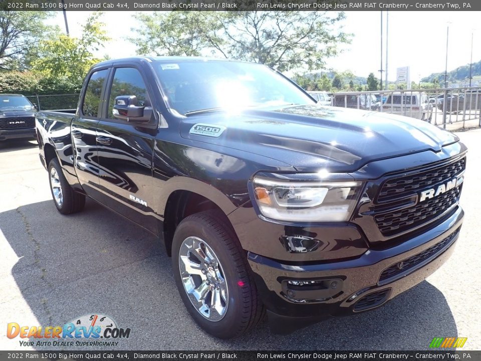 2022 Ram 1500 Big Horn Quad Cab 4x4 Diamond Black Crystal Pearl / Black Photo #7