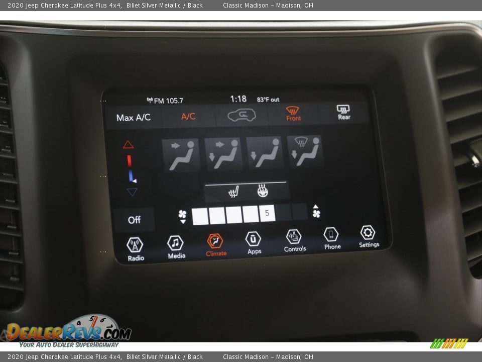 2020 Jeep Cherokee Latitude Plus 4x4 Billet Silver Metallic / Black Photo #11