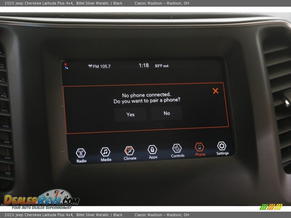 2020 Jeep Cherokee Latitude Plus 4x4 Billet Silver Metallic / Black Photo #13