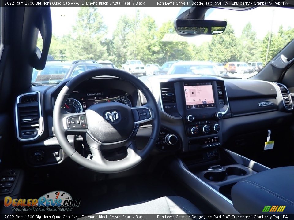2022 Ram 1500 Big Horn Quad Cab 4x4 Diamond Black Crystal Pearl / Black Photo #14