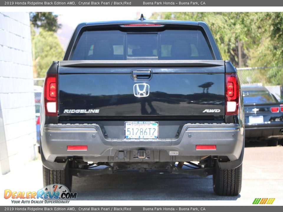 2019 Honda Ridgeline Black Edition AWD Crystal Black Pearl / Black/Red Photo #6