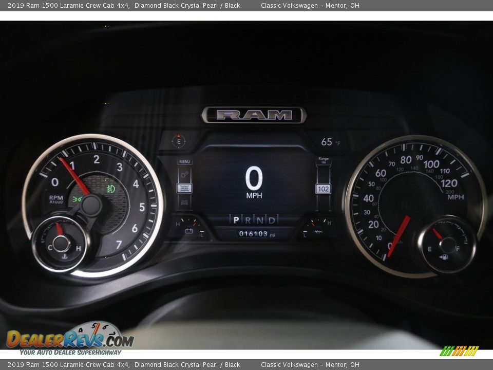 2019 Ram 1500 Laramie Crew Cab 4x4 Diamond Black Crystal Pearl / Black Photo #8