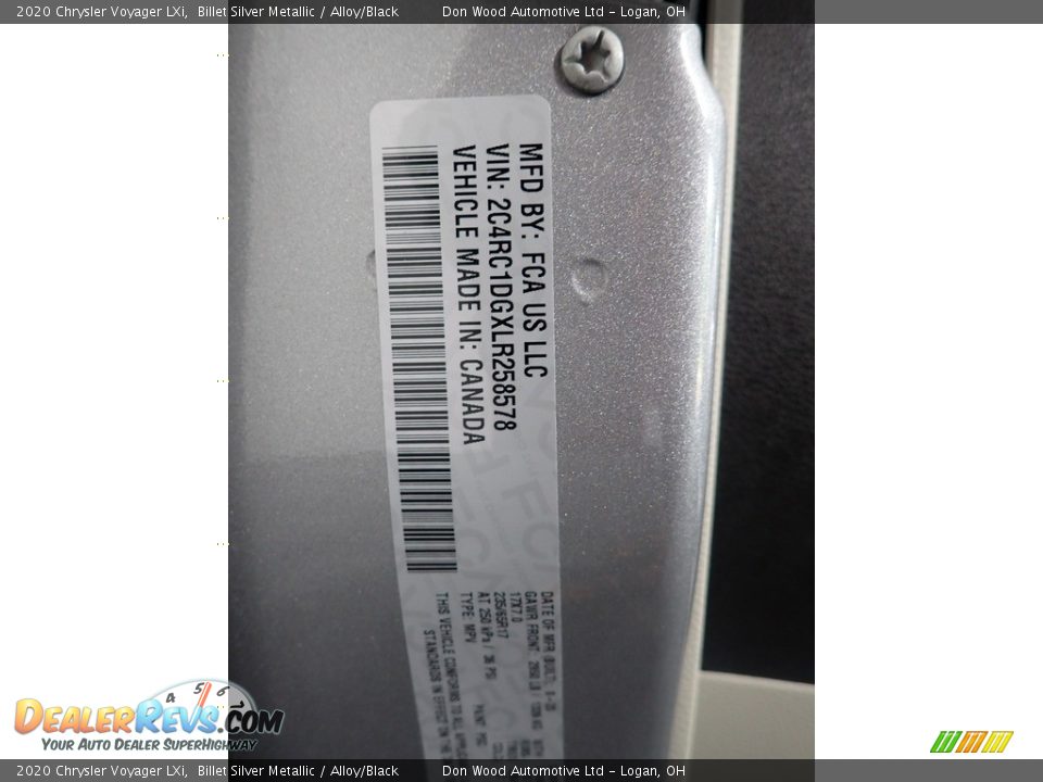 2020 Chrysler Voyager LXi Billet Silver Metallic / Alloy/Black Photo #33