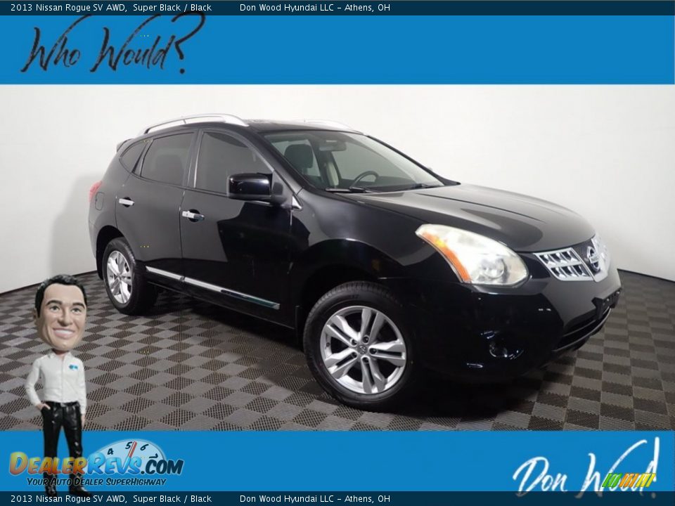 2013 Nissan Rogue SV AWD Super Black / Black Photo #1