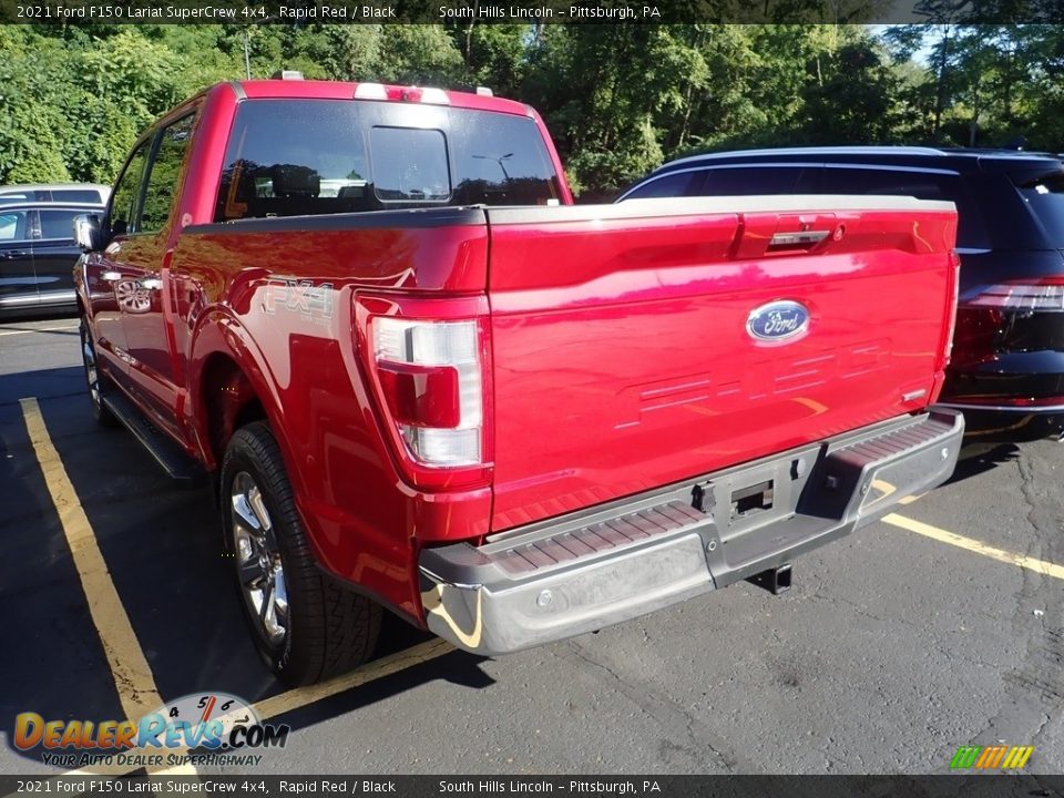 2021 Ford F150 Lariat SuperCrew 4x4 Rapid Red / Black Photo #2