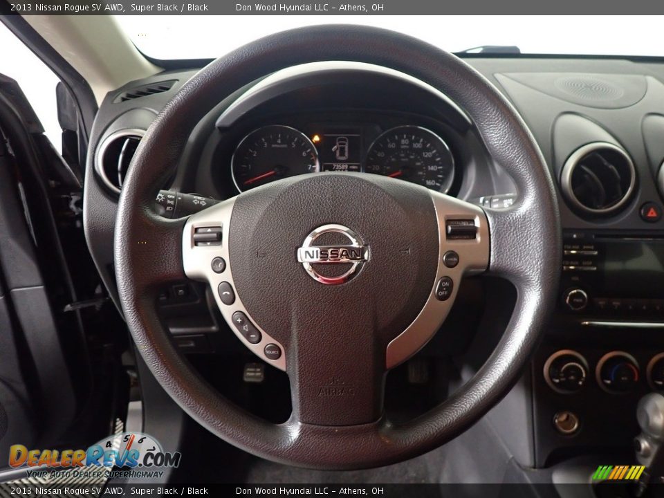 2013 Nissan Rogue SV AWD Super Black / Black Photo #27