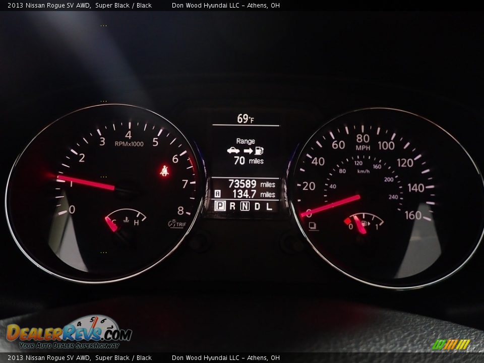 2013 Nissan Rogue SV AWD Super Black / Black Photo #28