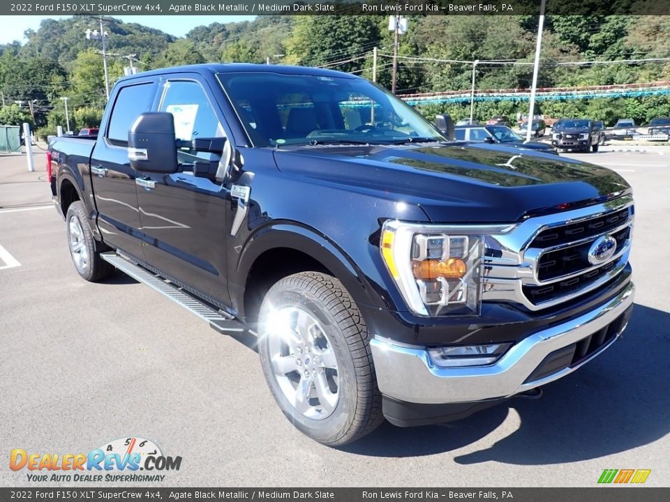 2022 Ford F150 XLT SuperCrew 4x4 Agate Black Metallic / Medium Dark Slate Photo #2