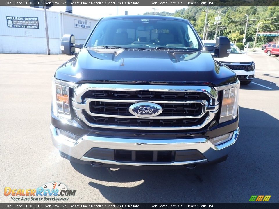 2022 Ford F150 XLT SuperCrew 4x4 Agate Black Metallic / Medium Dark Slate Photo #3