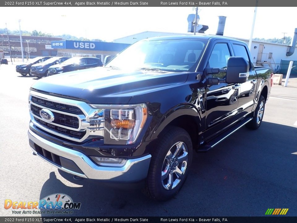 2022 Ford F150 XLT SuperCrew 4x4 Agate Black Metallic / Medium Dark Slate Photo #4