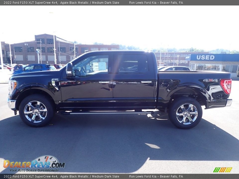 2022 Ford F150 XLT SuperCrew 4x4 Agate Black Metallic / Medium Dark Slate Photo #5