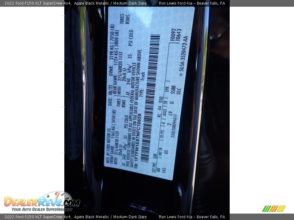 2022 Ford F150 XLT SuperCrew 4x4 Agate Black Metallic / Medium Dark Slate Photo #20