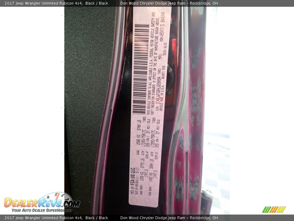 2017 Jeep Wrangler Unlimited Rubicon 4x4 Black / Black Photo #33