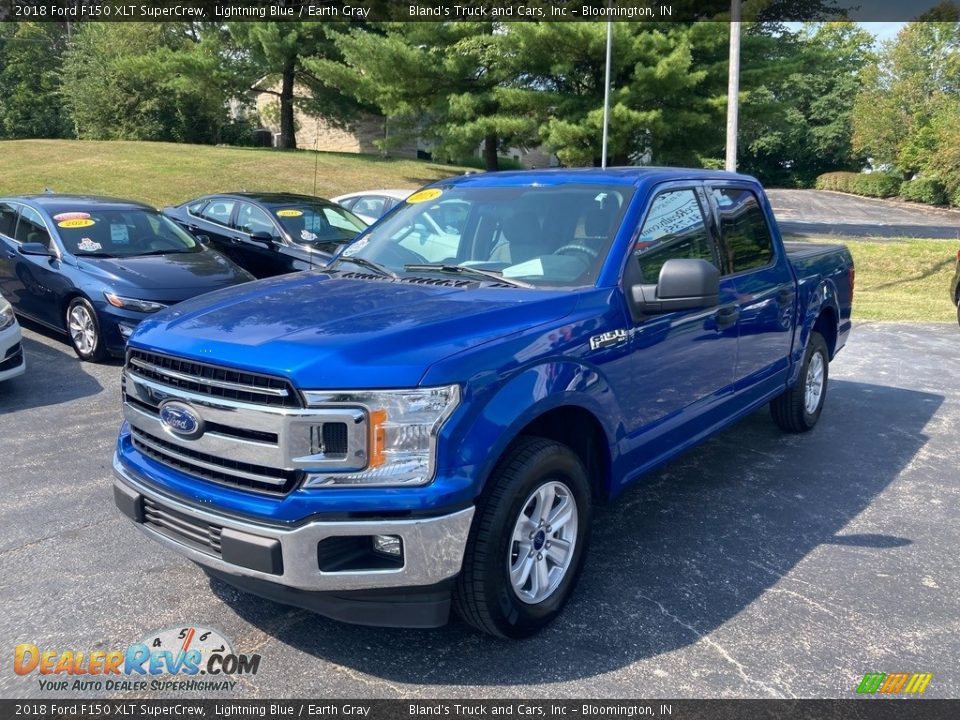 2018 Ford F150 XLT SuperCrew Lightning Blue / Earth Gray Photo #2