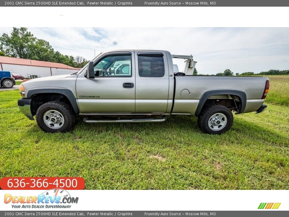 2001 GMC Sierra 2500HD SLE Extended Cab Pewter Metallic / Graphite Photo #1