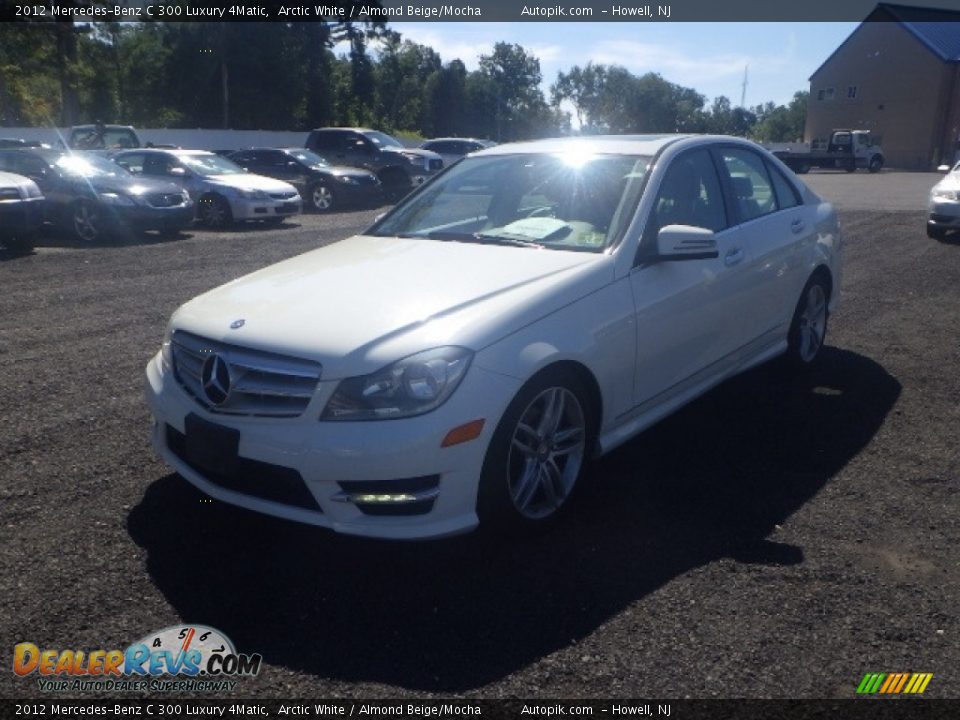 2012 Mercedes-Benz C 300 Luxury 4Matic Arctic White / Almond Beige/Mocha Photo #1