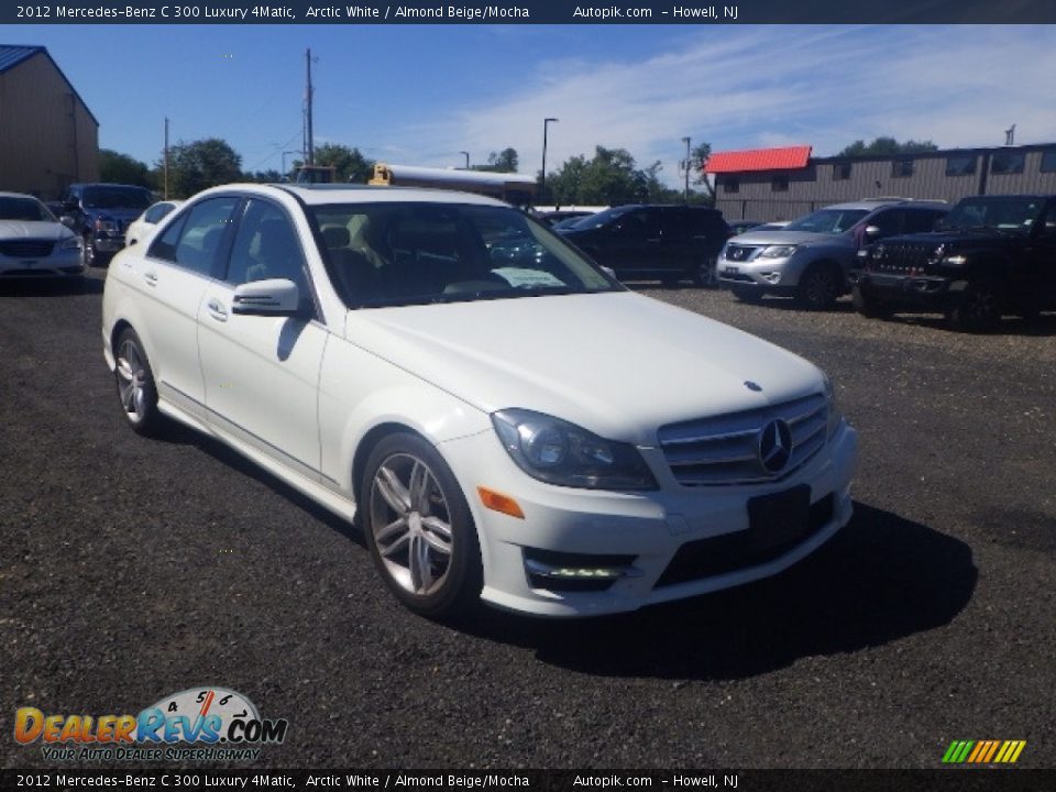 2012 Mercedes-Benz C 300 Luxury 4Matic Arctic White / Almond Beige/Mocha Photo #2