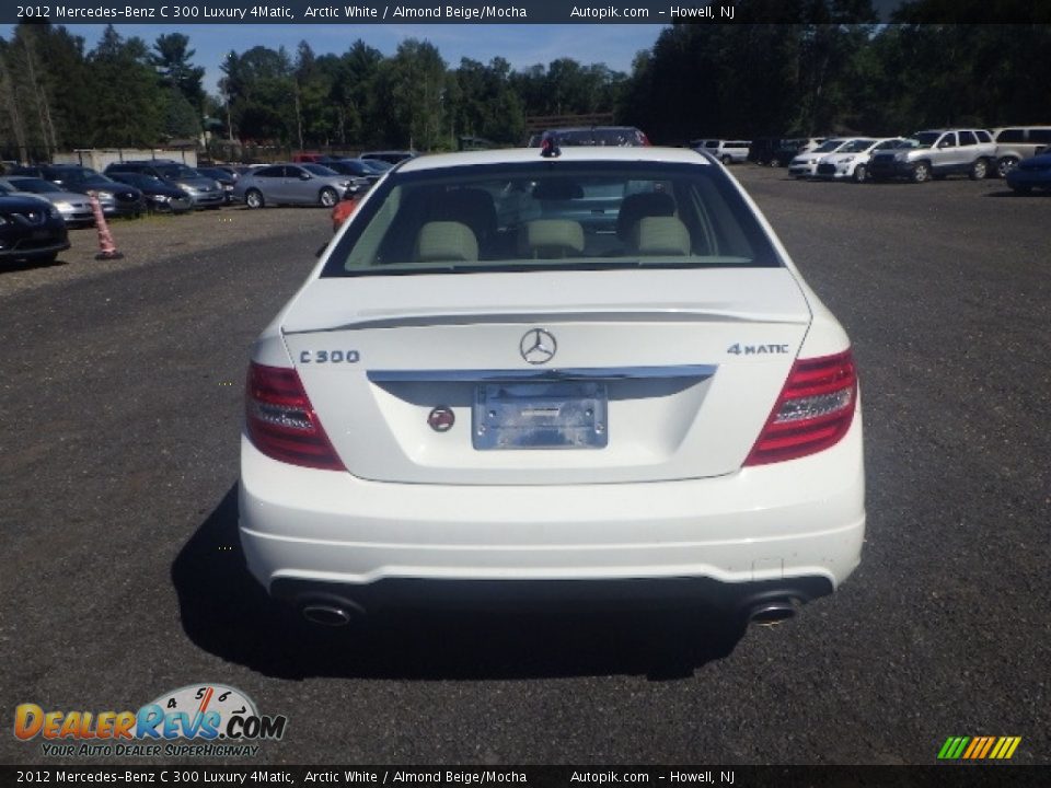 2012 Mercedes-Benz C 300 Luxury 4Matic Arctic White / Almond Beige/Mocha Photo #5