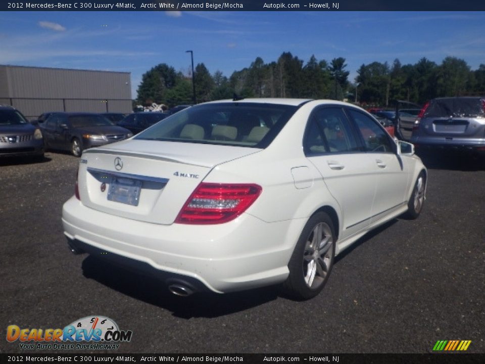 2012 Mercedes-Benz C 300 Luxury 4Matic Arctic White / Almond Beige/Mocha Photo #6