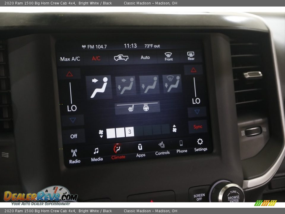 2020 Ram 1500 Big Horn Crew Cab 4x4 Bright White / Black Photo #11