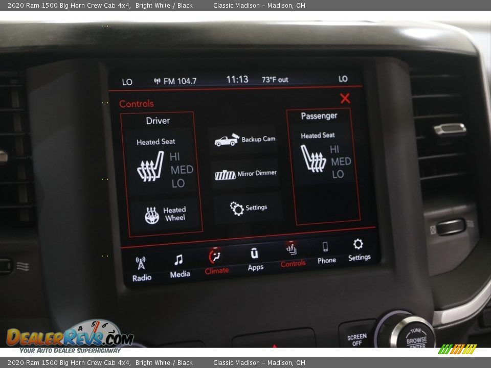 2020 Ram 1500 Big Horn Crew Cab 4x4 Bright White / Black Photo #12