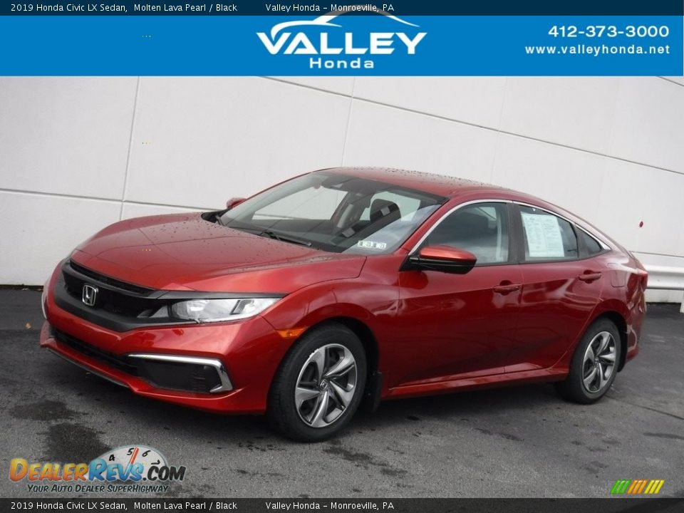 2019 Honda Civic LX Sedan Molten Lava Pearl / Black Photo #1