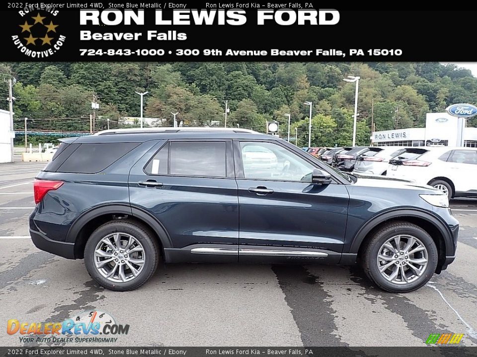 2022 Ford Explorer Limited 4WD Stone Blue Metallic / Ebony Photo #1