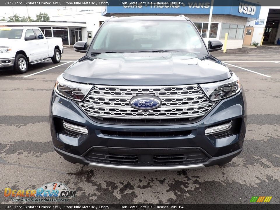 2022 Ford Explorer Limited 4WD Stone Blue Metallic / Ebony Photo #3