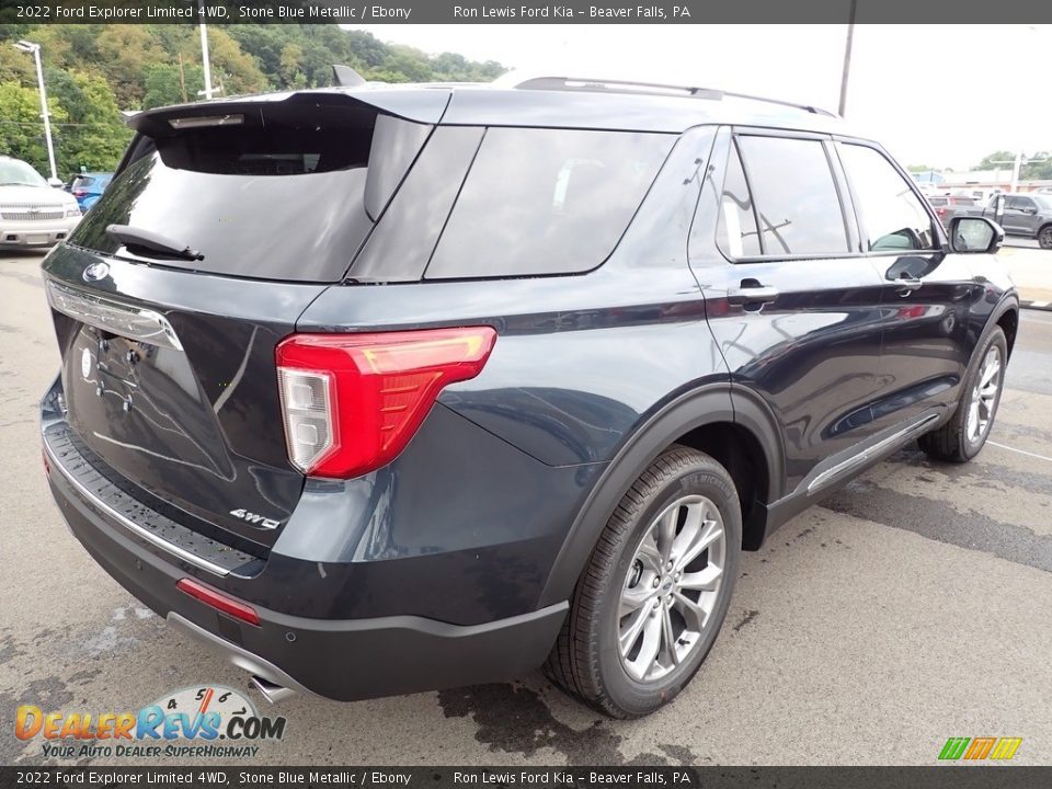 2022 Ford Explorer Limited 4WD Stone Blue Metallic / Ebony Photo #8