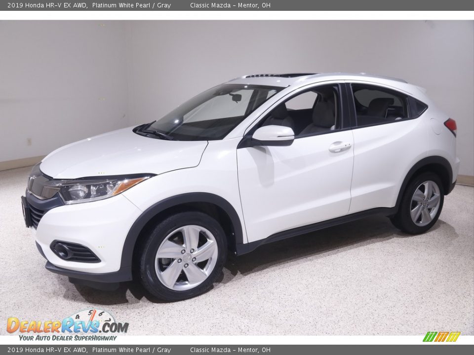 2019 Honda HR-V EX AWD Platinum White Pearl / Gray Photo #3