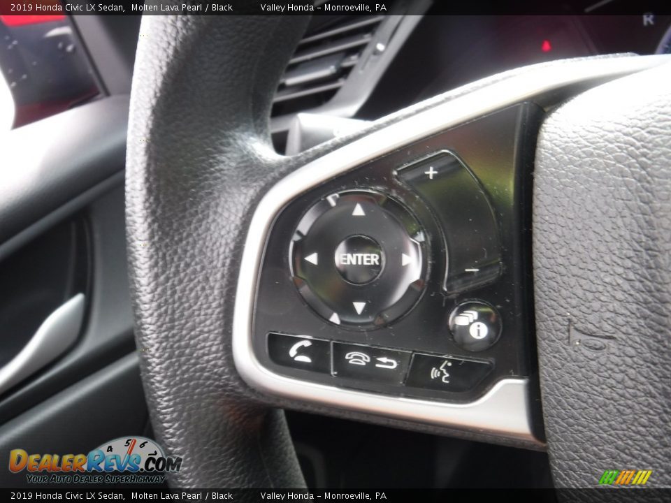 2019 Honda Civic LX Sedan Molten Lava Pearl / Black Photo #19