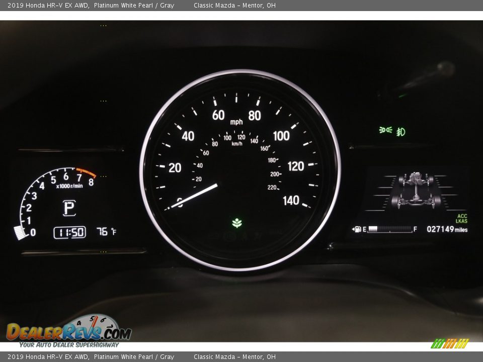 2019 Honda HR-V EX AWD Platinum White Pearl / Gray Photo #8