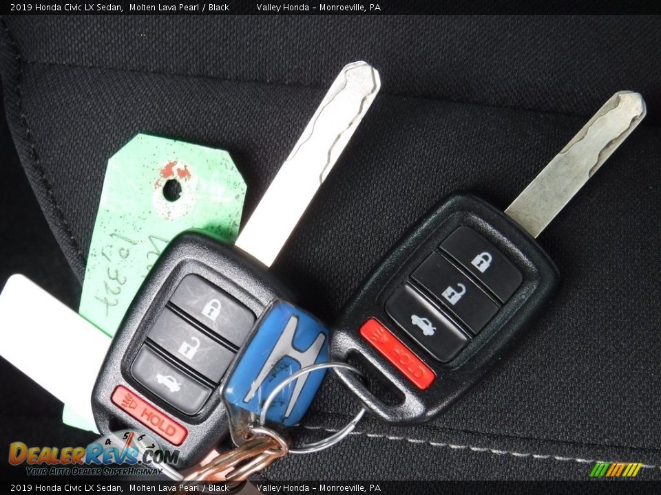 2019 Honda Civic LX Sedan Molten Lava Pearl / Black Photo #24