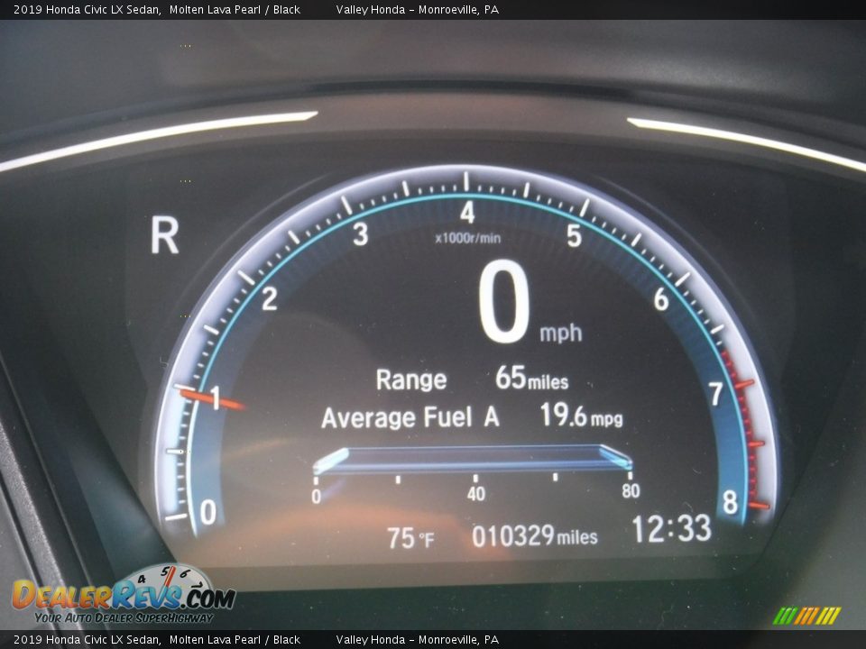 2019 Honda Civic LX Sedan Molten Lava Pearl / Black Photo #27