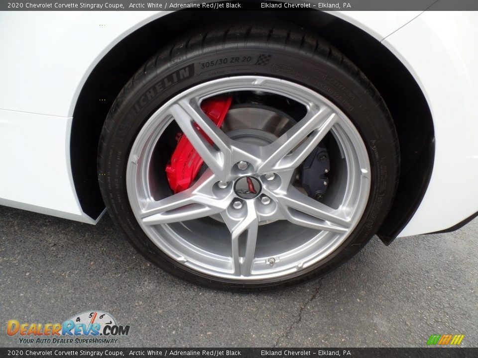 2020 Chevrolet Corvette Stingray Coupe Arctic White / Adrenaline Red/Jet Black Photo #13