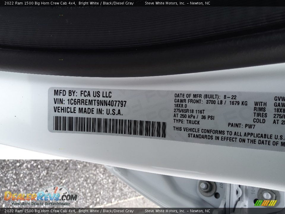 2022 Ram 1500 Big Horn Crew Cab 4x4 Bright White / Black/Diesel Gray Photo #29