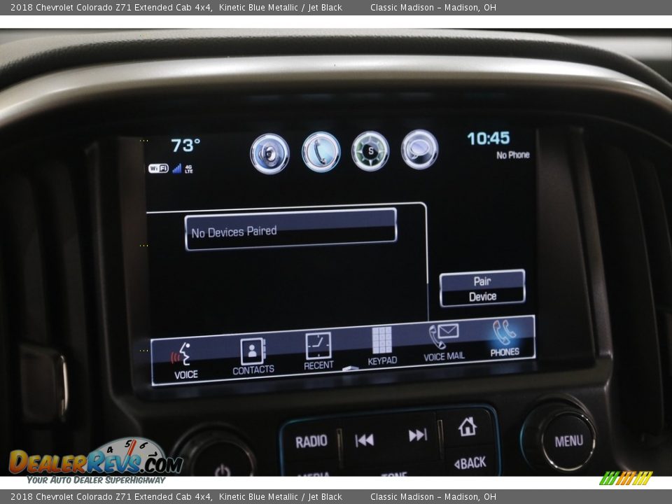 2018 Chevrolet Colorado Z71 Extended Cab 4x4 Kinetic Blue Metallic / Jet Black Photo #12