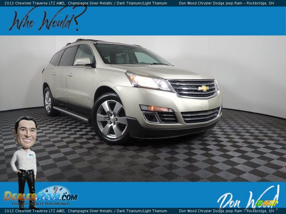 2013 Chevrolet Traverse LTZ AWD Champagne Silver Metallic / Dark Titanium/Light Titanium Photo #1