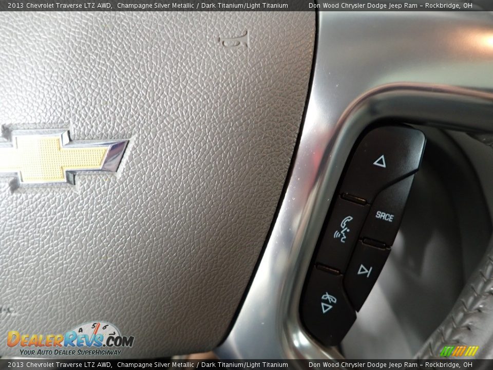 2013 Chevrolet Traverse LTZ AWD Champagne Silver Metallic / Dark Titanium/Light Titanium Photo #22