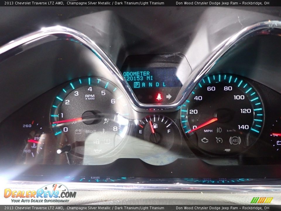 2013 Chevrolet Traverse LTZ AWD Champagne Silver Metallic / Dark Titanium/Light Titanium Photo #23