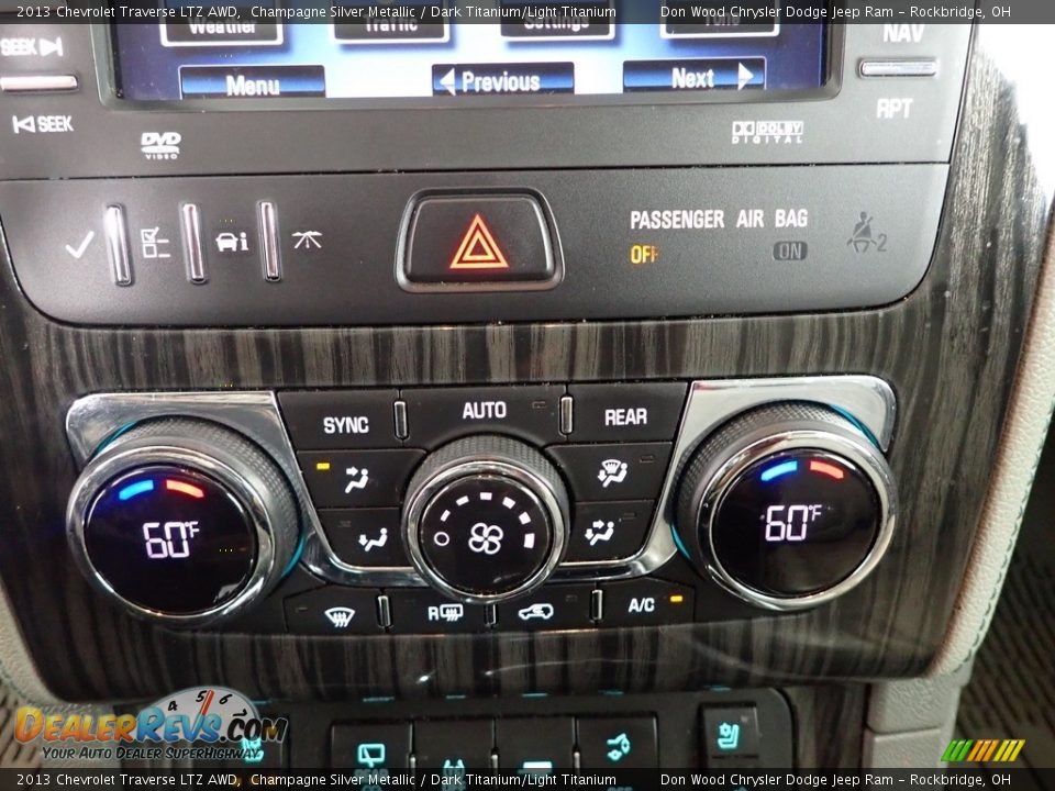 2013 Chevrolet Traverse LTZ AWD Champagne Silver Metallic / Dark Titanium/Light Titanium Photo #24
