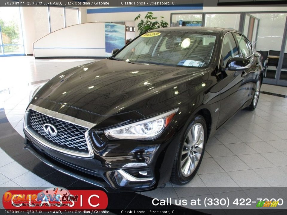 2020 Infiniti Q50 3.0t Luxe AWD Black Obsidian / Graphite Photo #1