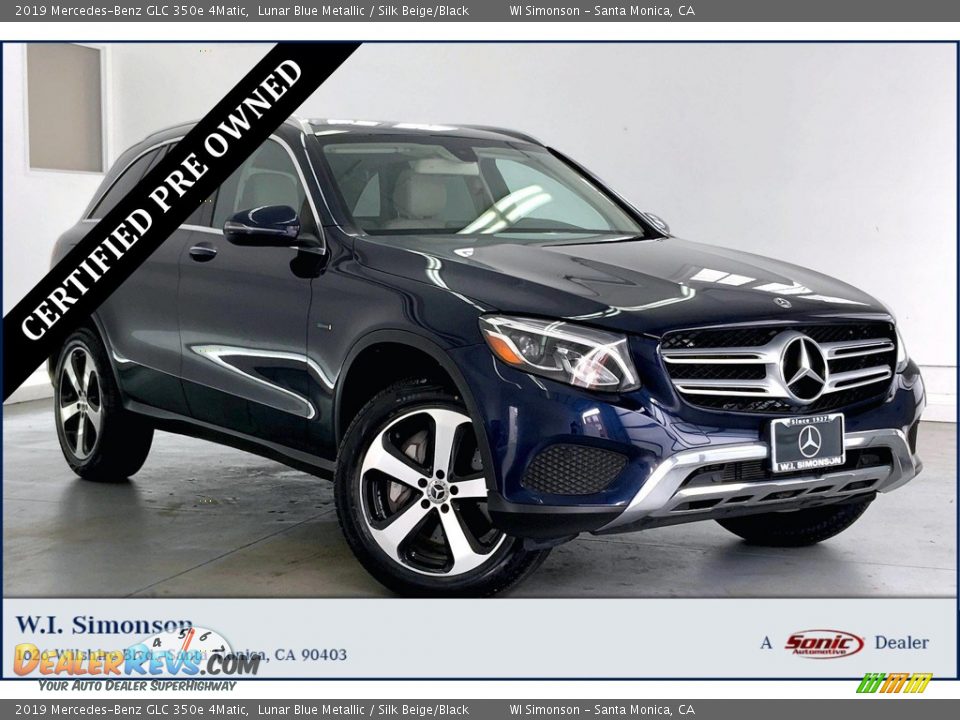 2019 Mercedes-Benz GLC 350e 4Matic Lunar Blue Metallic / Silk Beige/Black Photo #1