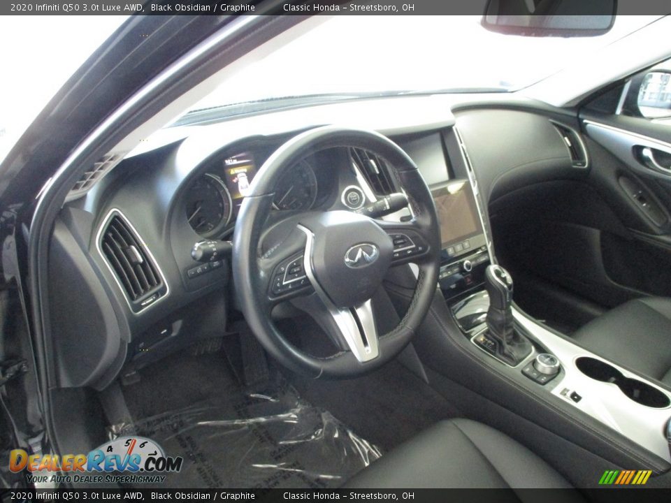 2020 Infiniti Q50 3.0t Luxe AWD Black Obsidian / Graphite Photo #28