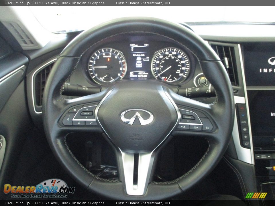 2020 Infiniti Q50 3.0t Luxe AWD Black Obsidian / Graphite Photo #31