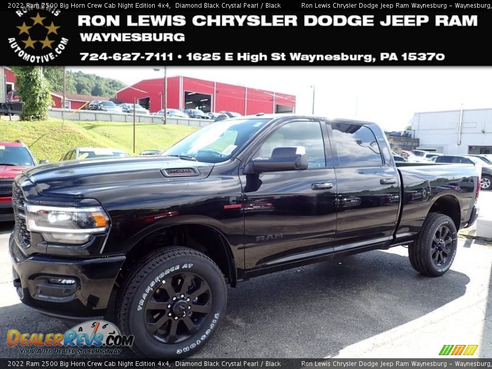 2022 Ram 2500 Big Horn Crew Cab Night Edition 4x4 Diamond Black Crystal Pearl / Black Photo #1