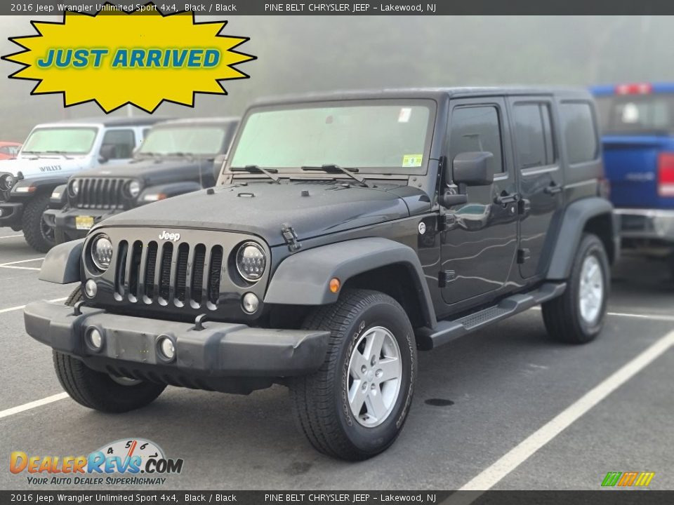 2016 Jeep Wrangler Unlimited Sport 4x4 Black / Black Photo #1