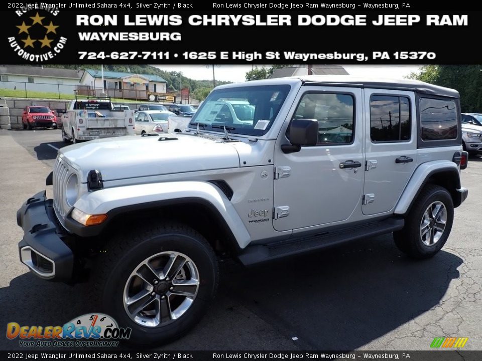 2022 Jeep Wrangler Unlimited Sahara 4x4 Silver Zynith / Black Photo #1