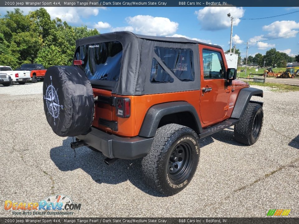 2010 Jeep Wrangler Sport 4x4 Mango Tango Pearl / Dark Slate Gray/Medium Slate Gray Photo #6