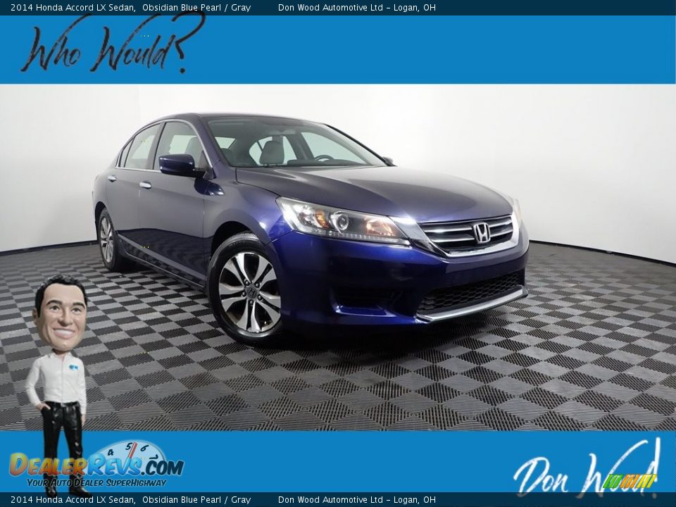 2014 Honda Accord LX Sedan Obsidian Blue Pearl / Gray Photo #1